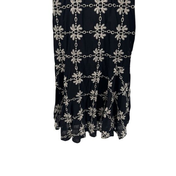 Tuckernuck NEW Black Eyelet Lewis Puff Sleeve Embroidered Maxi Dress Size XS - Picture 9 of 11
